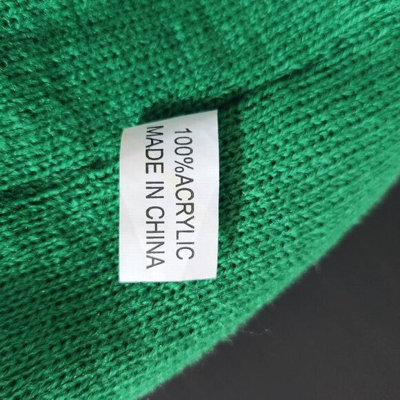 Chicago Green City Skyline Beanie One Size Green Chicago Beanie - Picture 7 of 7